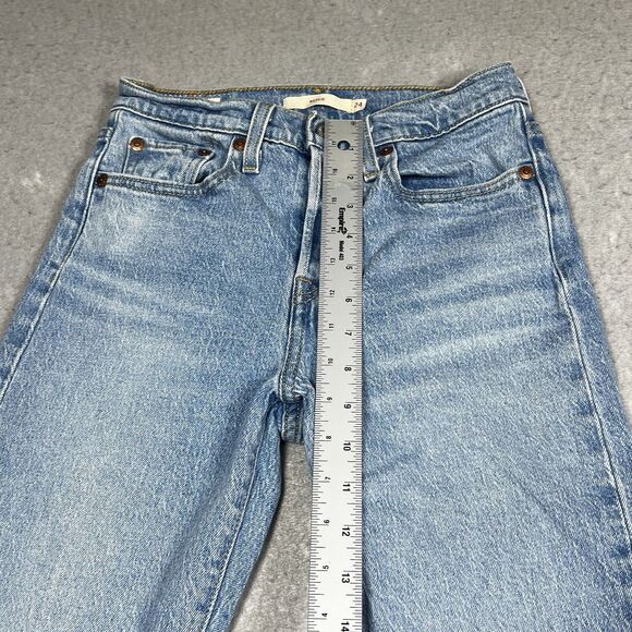 Levis Wedgie Straight Jeans Womens Size 24 Blue High Rise Button Fly Stretch - Picture 6 of 16